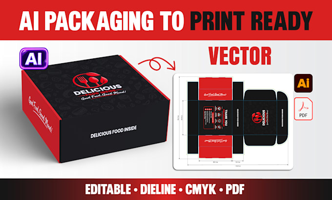 convert ai generated packaging design into print ready editable vector files