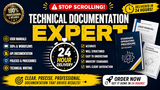 write technical documentation, sops, resumes, API docs and user guides
