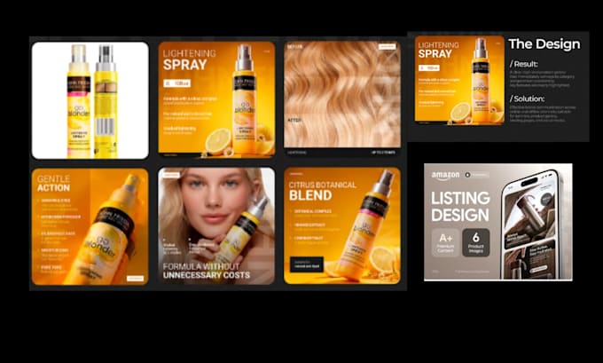 design and launch amazon a plus content, ebc, storefront, listing images for PPC