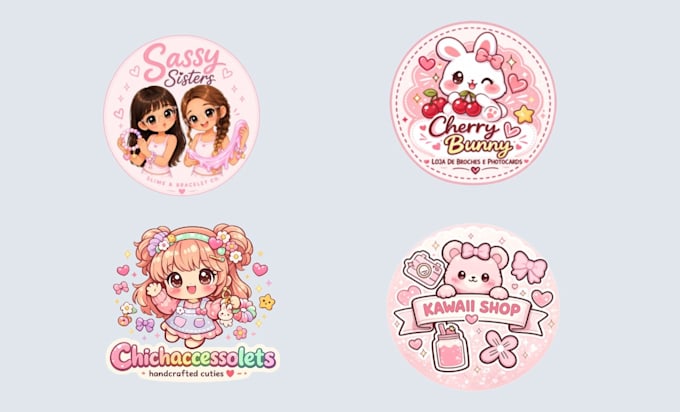 create cute cartoon kawaii logo design for vtuber