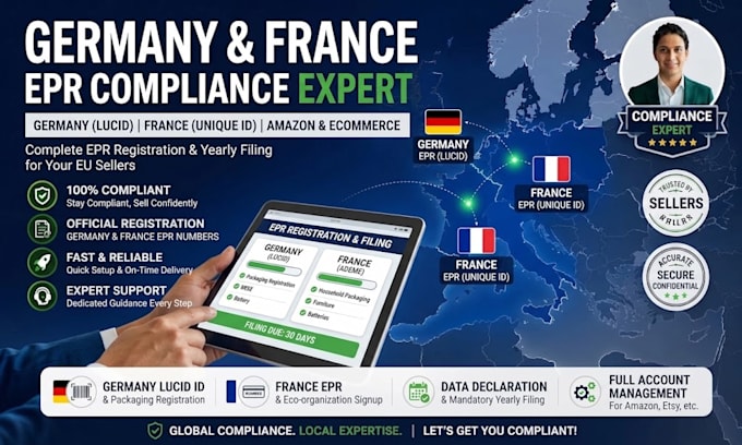 do epr registration, lucid number, and packaging compliance for amazon