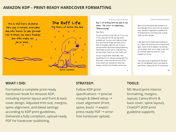 format your book for KDP paperback hardcover ebook
