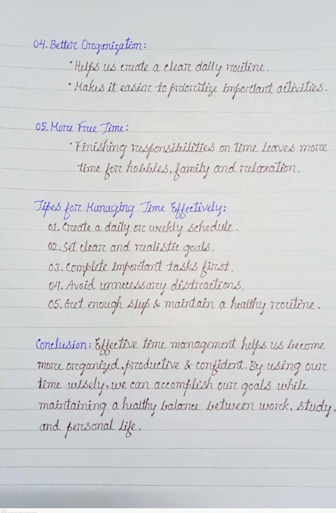 write neat handwritten notes