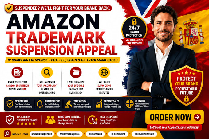 write your amazon trademark suspension appeal or poa and infringement compliance