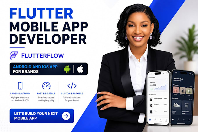 buiid mobile app flutter android ios app ai flutter app fix mobile app redesign