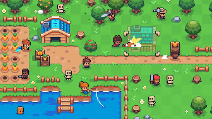 draw pixel tileset 2d sprite sheet game pixel tilemap top down environment