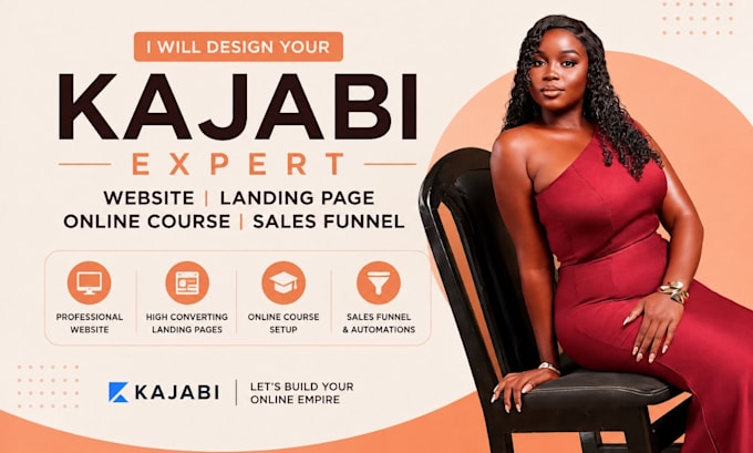 kajabi website landing page and online course
