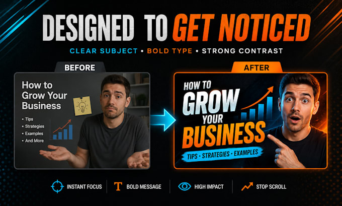 design professional clickable youtube thumbnails