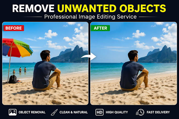 remove unwanted objects from photos naturally and professionally