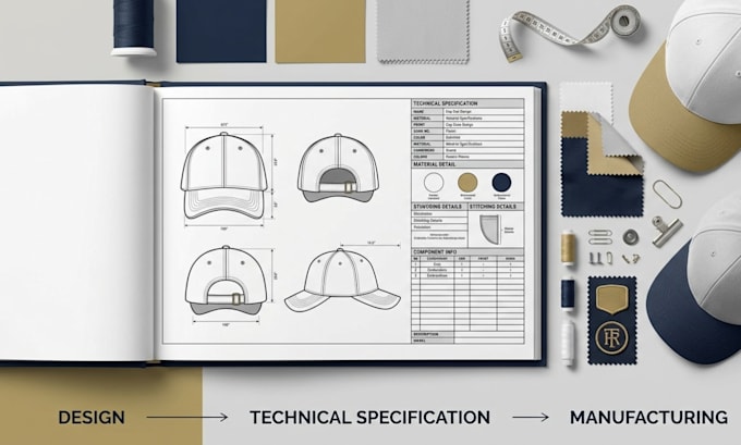 create cap tech packs, hats, beanies and custom headwear for manufacturing
