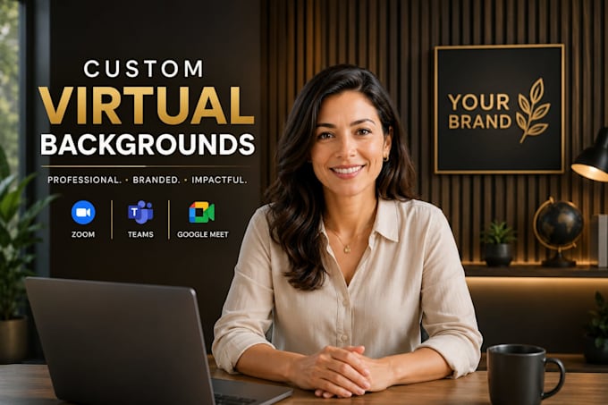 design a professional zoom, teams and google meet background