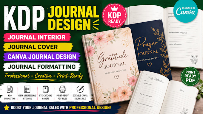 kdp journal design journal interior journal cover canva journal formatting kdp