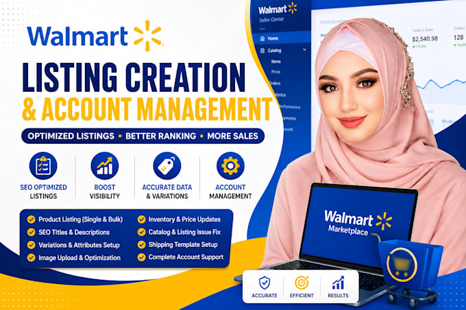 do walmart listing creation and account management