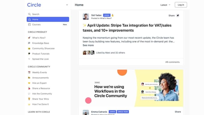 setup circle so community platform with paywall, courses, and member onboarding