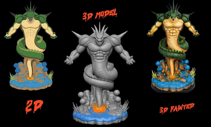 convert 2d character to 3d printable model stylized 3d toy model character stl