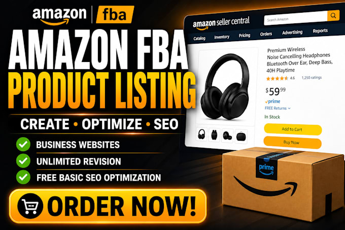 create and optimize amazon fba product listings