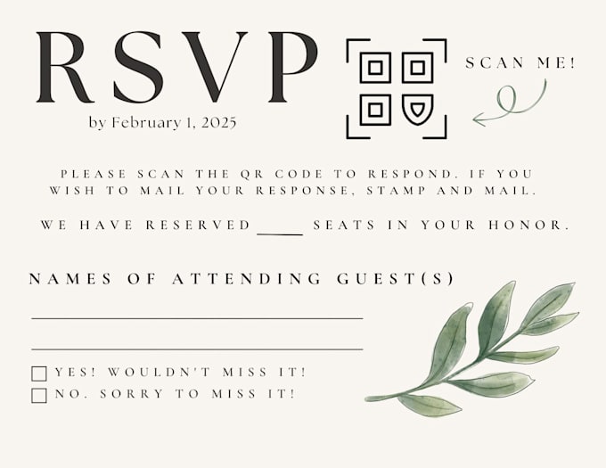 create a personalized invitation and rsvp card