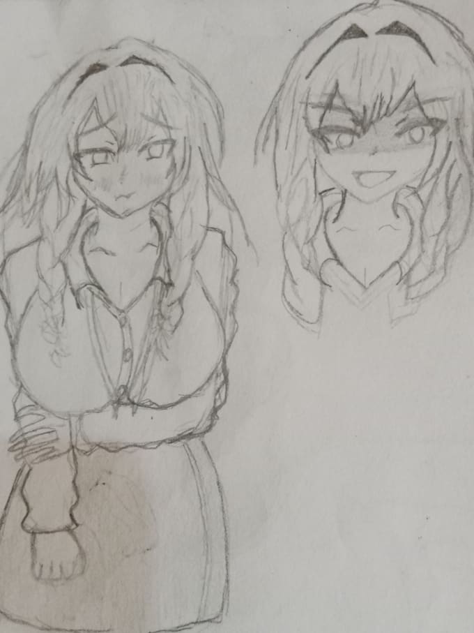 a custom anime character sketch