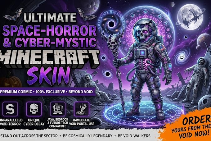 create custom halloween minecraft skin character horror spooky java and bedrock
