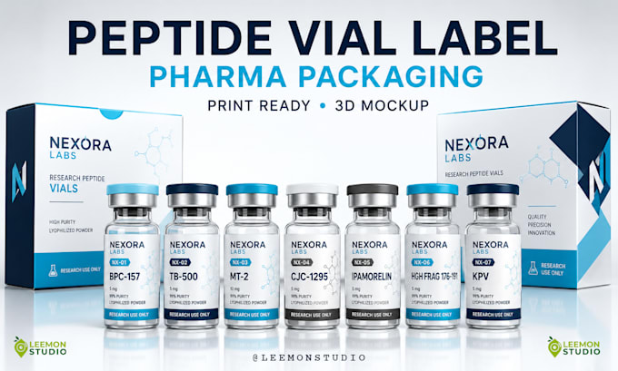design peptide vial, medicine boxes and pharma packaging