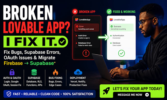 fix lovable app bugs supabase errors and migrate supabase to firebase oauth