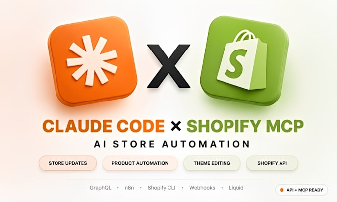 automate shopify with claude code, shopify mcp ai automation graphql api and n8n