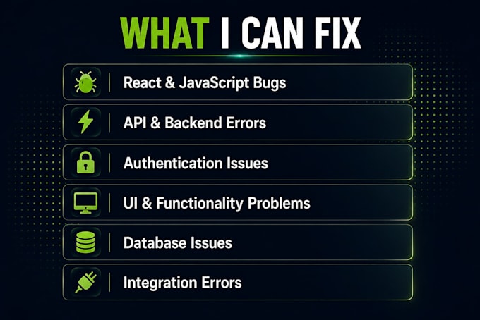 fix bugs and errors in javascript react node js and next js