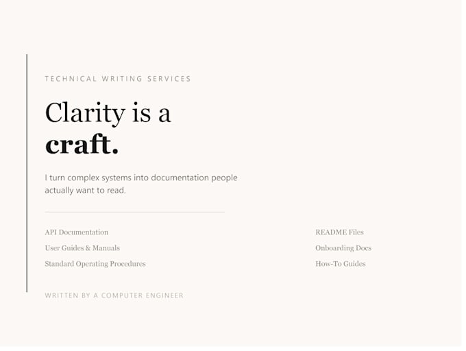 write clear technical documentation and API guides