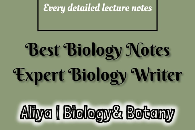 create clear biology and botany notes and study materials