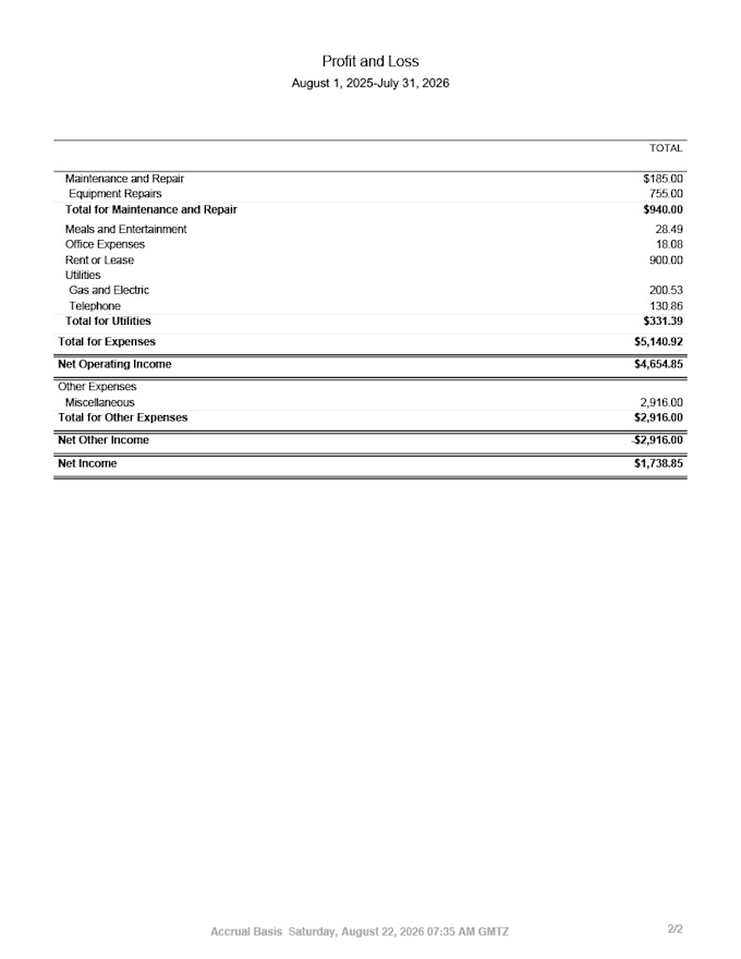 we do setups, cleanups, routine bookkeeping, bank recons