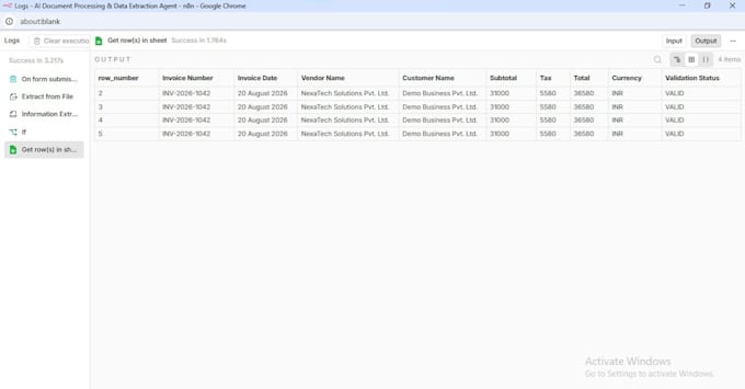 automate invoice processing using n8n and ai
