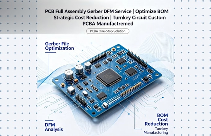 custom pcb design with schematic, multilayer layout, gerber, bom and dfm