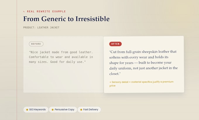 write SEO optimized product descriptions for your online store
