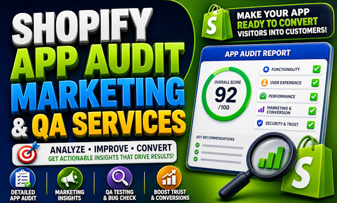 analyse shopify app, audit shopify app, and shopify app qa