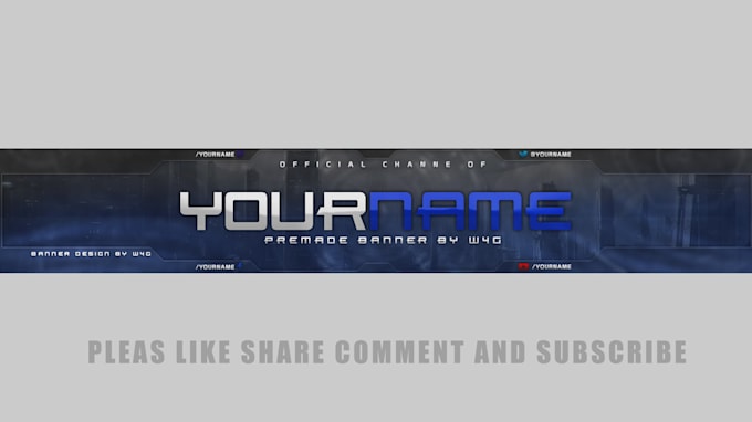 create a professional youtube banner or profile picture