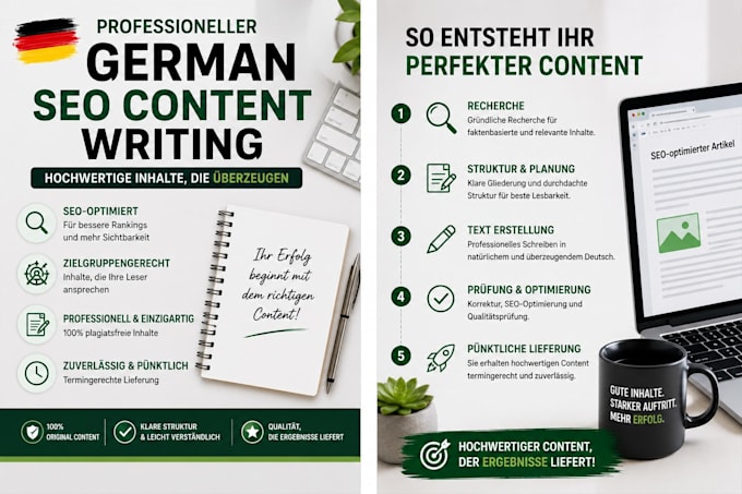 write professional german content and copy