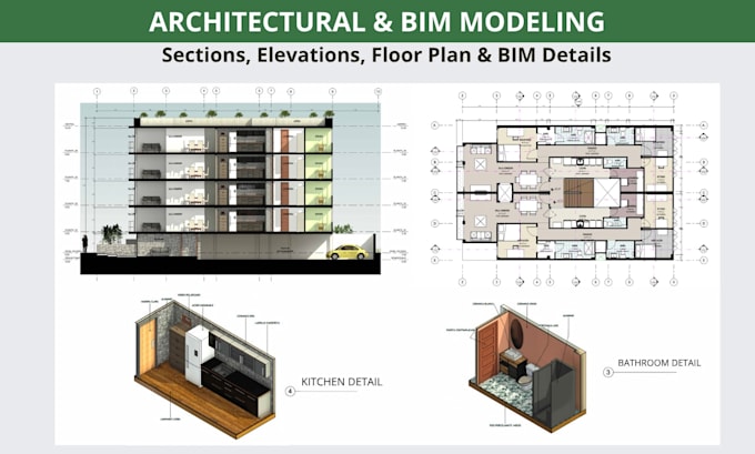do precise 3d bim modeling and architectural design in revit