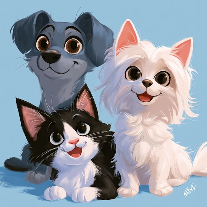 pet portrait into cute disney style