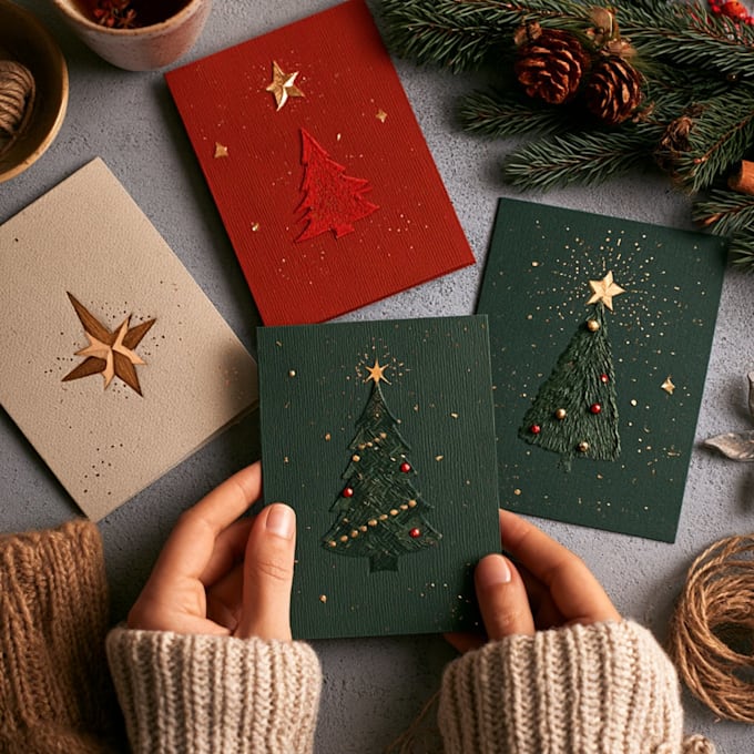 create a personalized christmas greeting card design