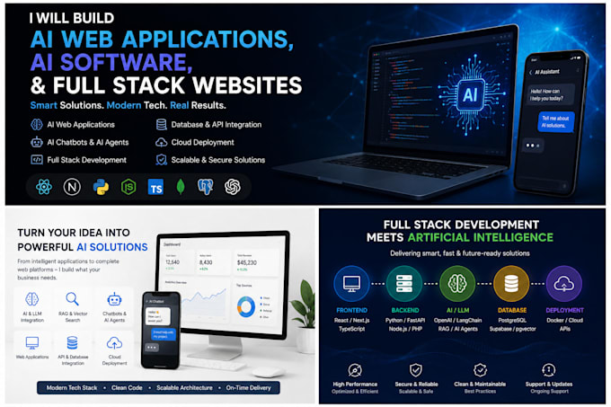build custom ai web applications, ai software, and websites