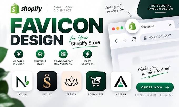 design a professional favicon for your shopify store