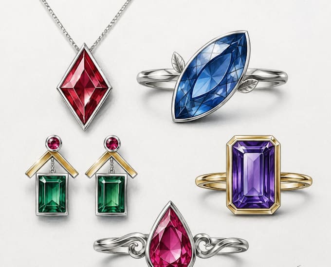 do 3d jewelry designing and rendering