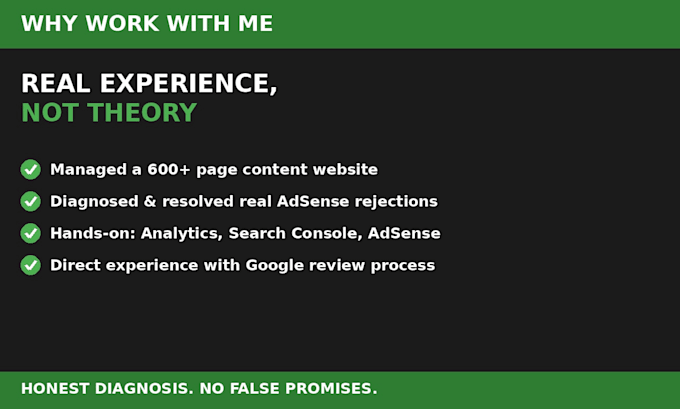 diagnose and fix your google adsense rejection