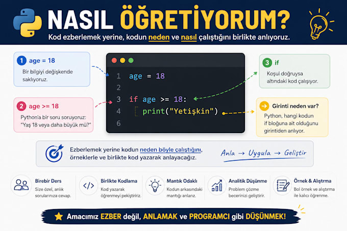 teach python programming for beginners in turkish