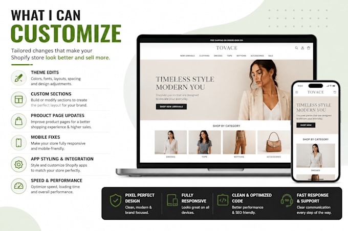 customize, redesign and fix your shopify theme