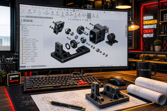 3d cad design and 3d printing design using solidworks