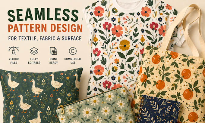 seamless pattern design, textile print, fabric pattern, surface design, crochet
