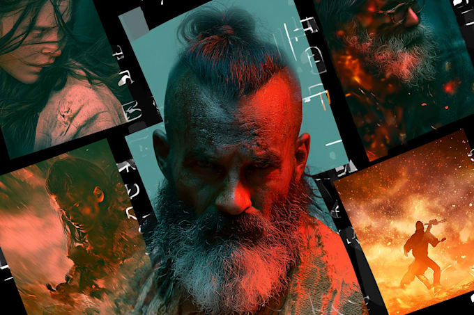 create an epic horror or action movie poster design