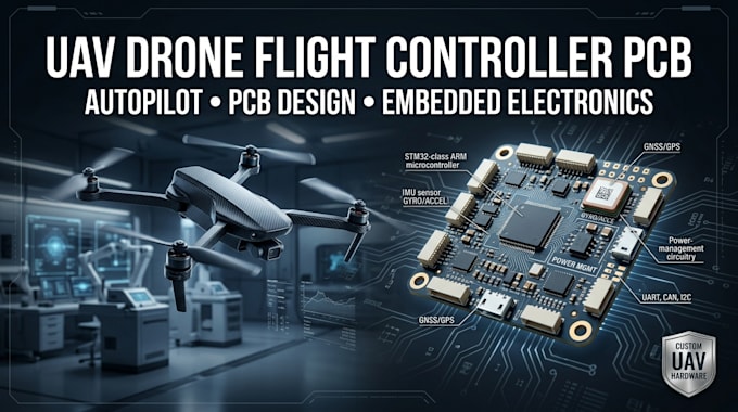 design uav drone flight controller pcb, autopilot and embedded electronics