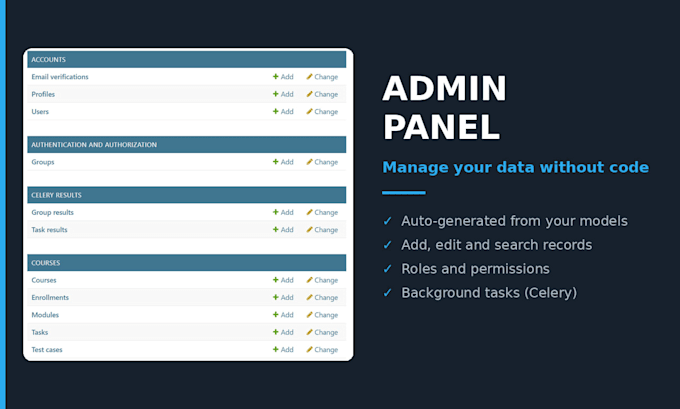create a rest api backend with django or fastapi